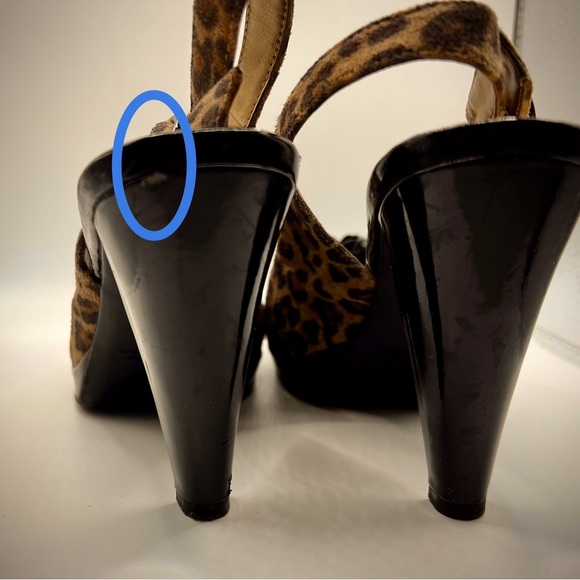 Cute Anne Klein Heels Size 6.5 Med Leopard Fabric-Patten Leather Heels-Preowned - Picture 6 of 16